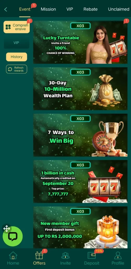 X03 Bonuses and promotions